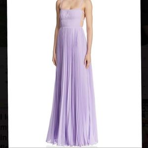 Fame And Partners Erina Pleated Cutout Gown- Lilac